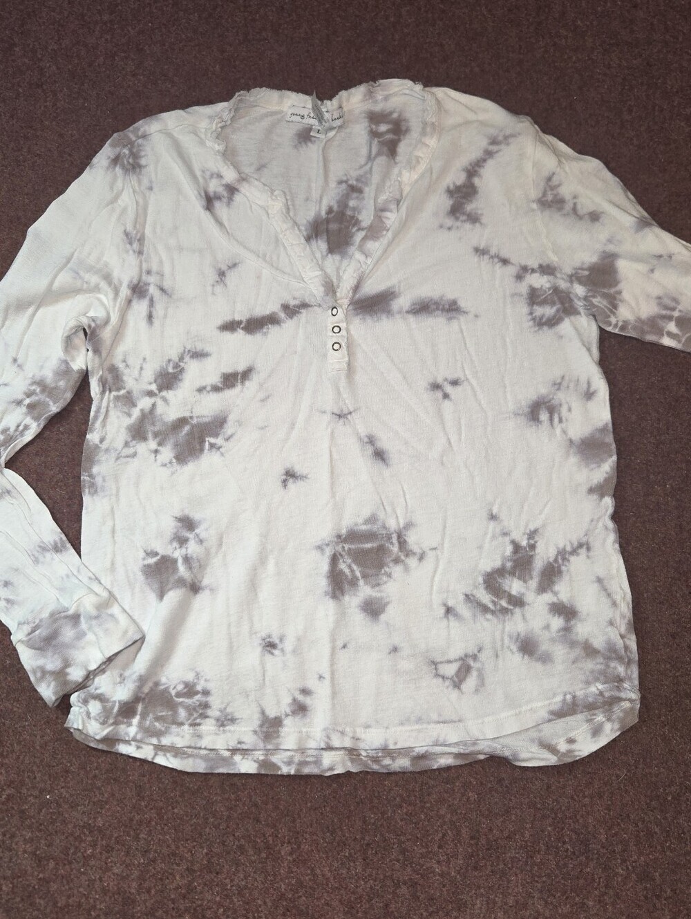 Young Fabulous And Broke Shirt Splotchy  Tie-Dye In Brown And Off White Large